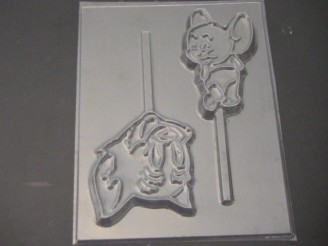 433sp Cat and Mouse Chocolate Candy Lollipop Mold